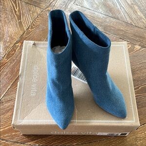 Dolce Vita Dee Blue Denim Ankle Booties